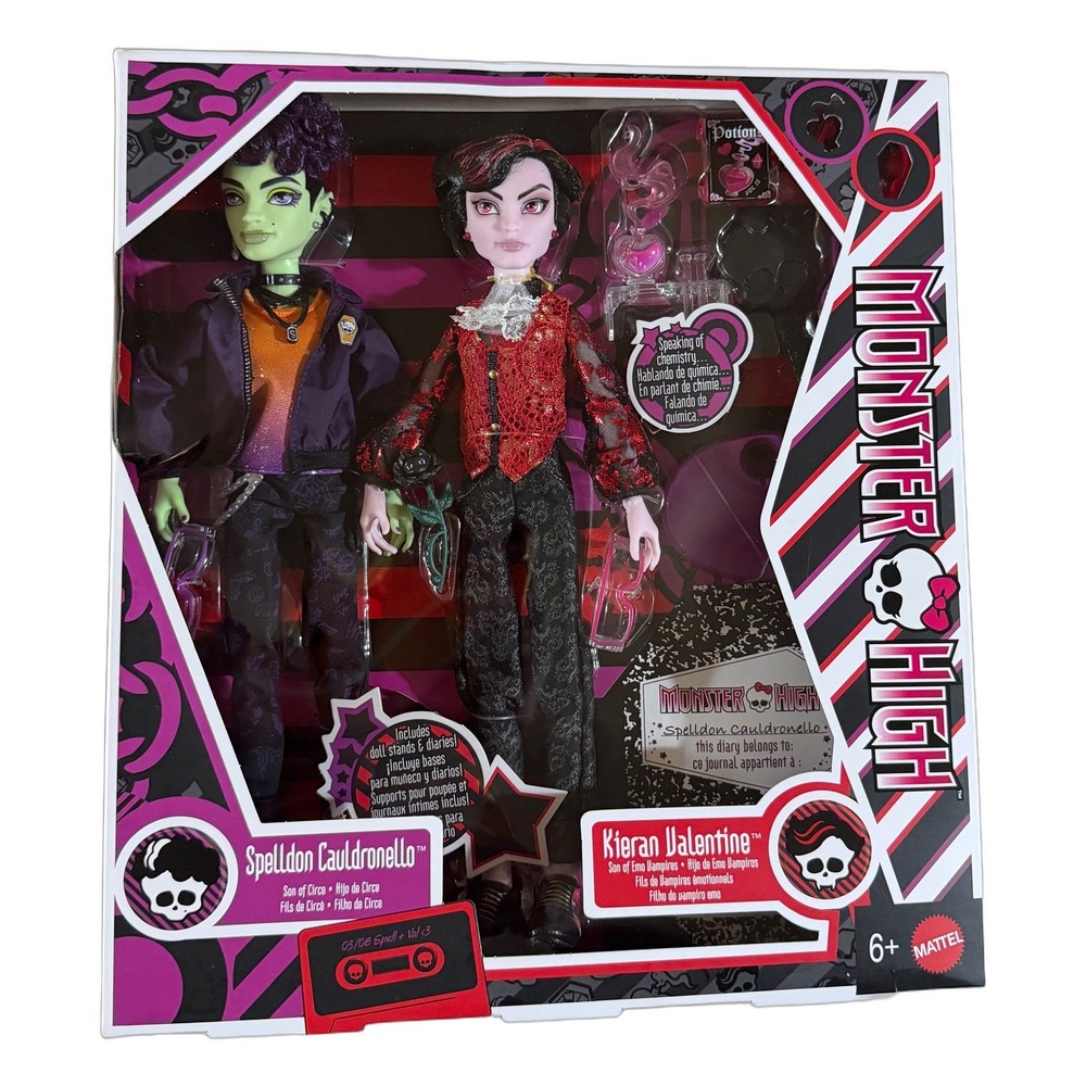 Monster High Spelldon Cauldronello Kieran Valentine 2-Pack Doll Set Mattel JHK60
